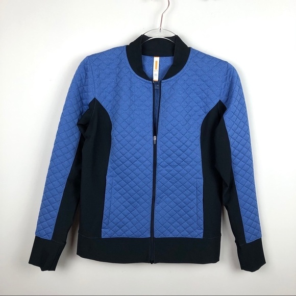 Lucy Sodalite Blue Heather Quilted Zip-Up Jacket - Picture 1 of 6